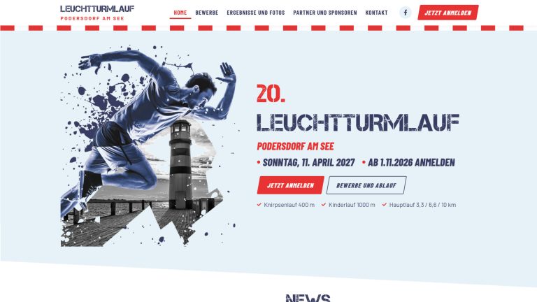Leuchtturmlauf · Website · Laufveranstaltung